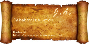 Jakabovits Áron névjegykártya