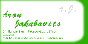 aron jakabovits business card